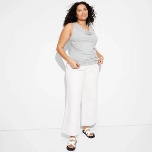 Gray Sleeveless cowl tank wild fable